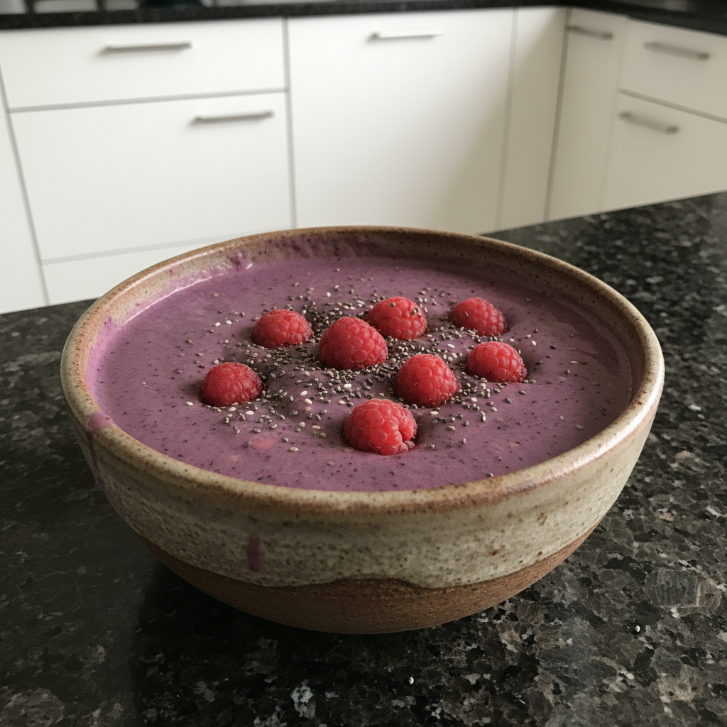 A vibrant, creamy Thick Keto Smoothie Bowl topped with berries and coconut flakes, ready to enjoy.