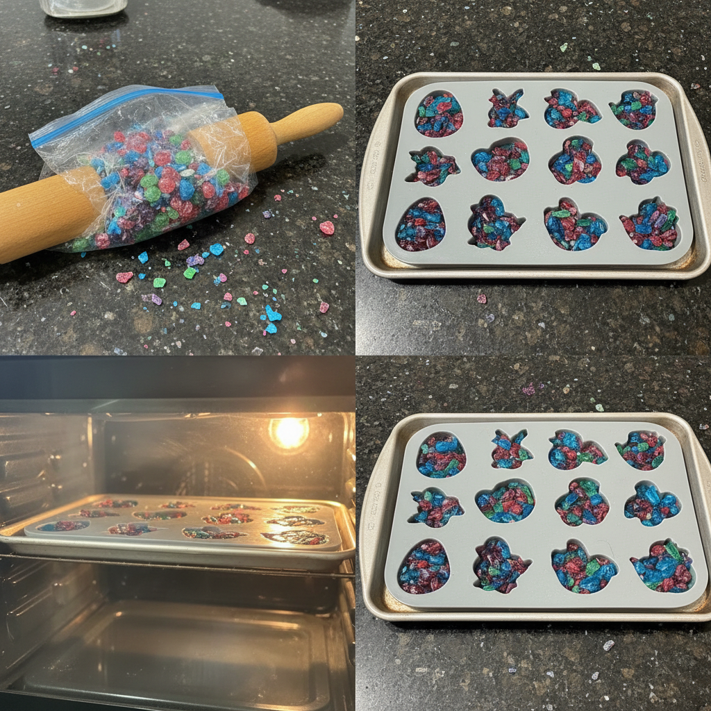 Hands carefully pouring melted chocolate into a homemade mold, illustrating practical diy easter candy molds ideas for Easter treats.