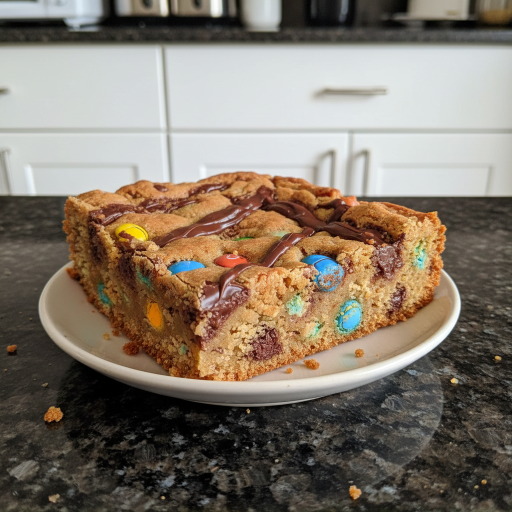 Easter Cake Mix Cookie Bars with M&Ms