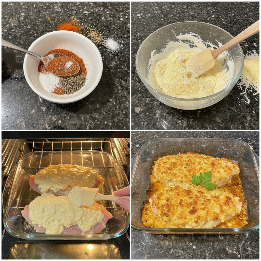 melt-in-your-mouth-chicken-prep-step Hands gently searing chicken breasts in a hot skillet, a key step in making Melt-In-Your-Mouth Chicken for a perfect crust.