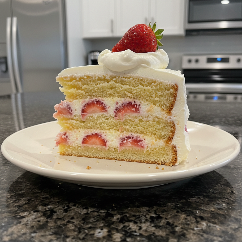 Strawberry Shortcake Cake (Best Ever) with Stabilized Cream